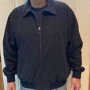 Faconnable Black Lightweight Bomber Jacket Men Size XXL